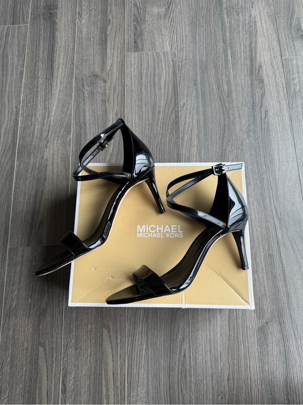 Michael Kors Black Leather Ankle-Strap Heels